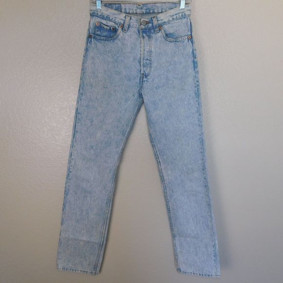 Levis 501 XX Jeans Size 29 x 34 Acid Wash USA Made 1999 Vintage 90s Faded Denim - Picture 1 of 16